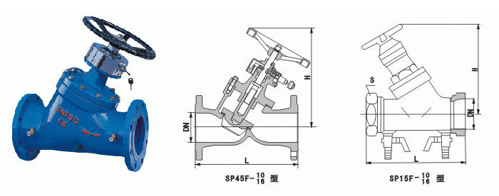 SP45F、SP15F数字锁定平衡阀结构图